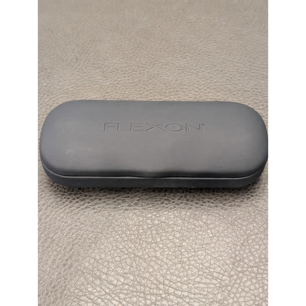Genuine Flexon Designer Eyeglass Sunglass Hard Shell Case Dark Blue / Charcoal